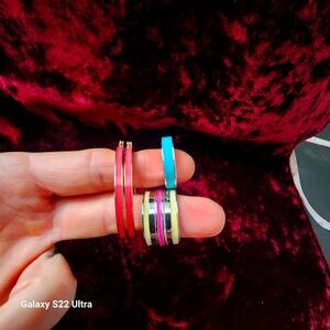 Lia Sophia bright colors set rings and earrings